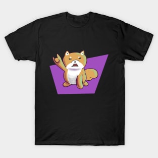 Rock In Roll Shiba Inu Cute Retro Artistic T-Shirt